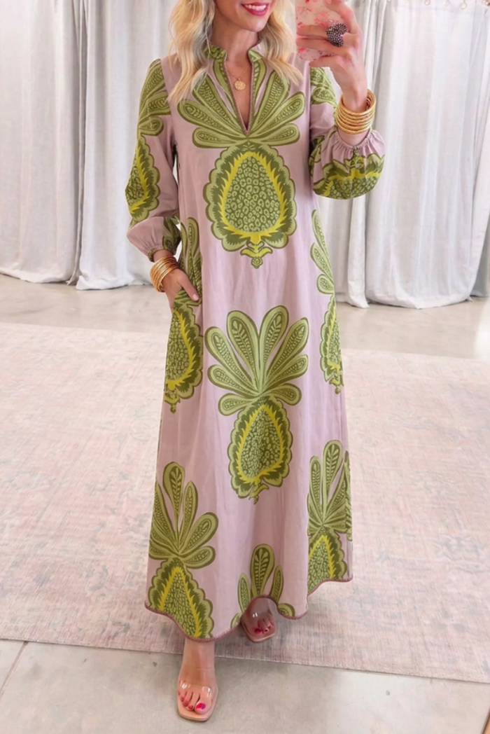 Casual Retro Print Dress