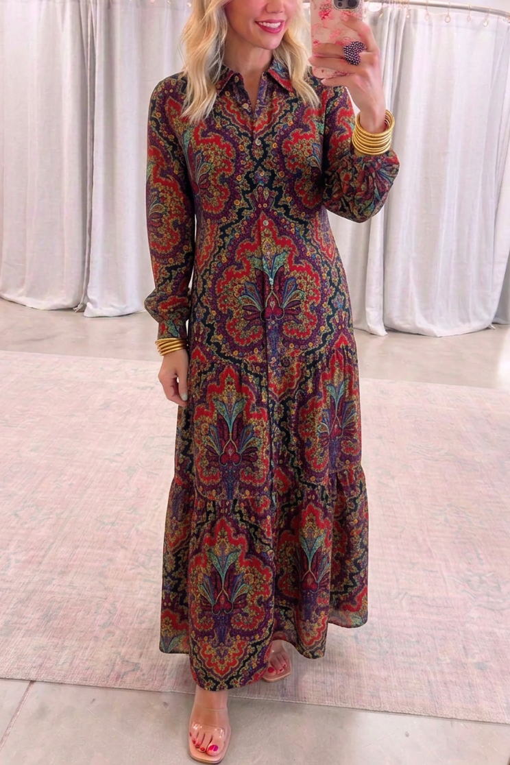 Paisley PrintsTiered Hem Maxi Dress
