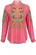 Ruffle Neck Keyhole Top