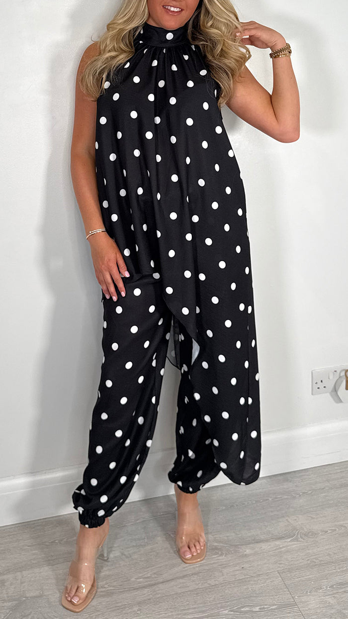 Polka Dot Asymmetric Two-Piece Set