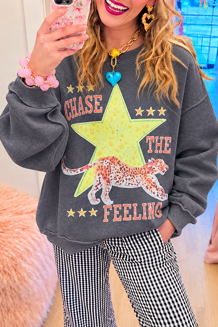 Casual Animal And Star Pattern Sweatshirt