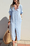Button Front Pocket Shirt Dress