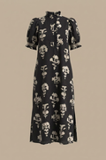 Floral Puff Sleeve Midi Dress