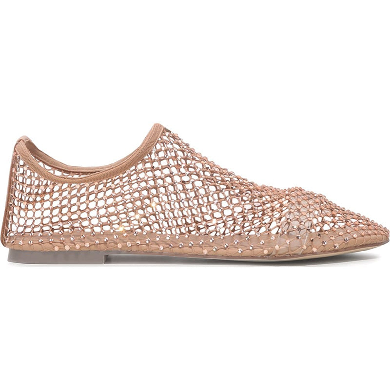 Rhinestone Mesh Ballet Flats