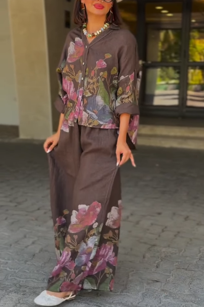Casual Floral Print Set