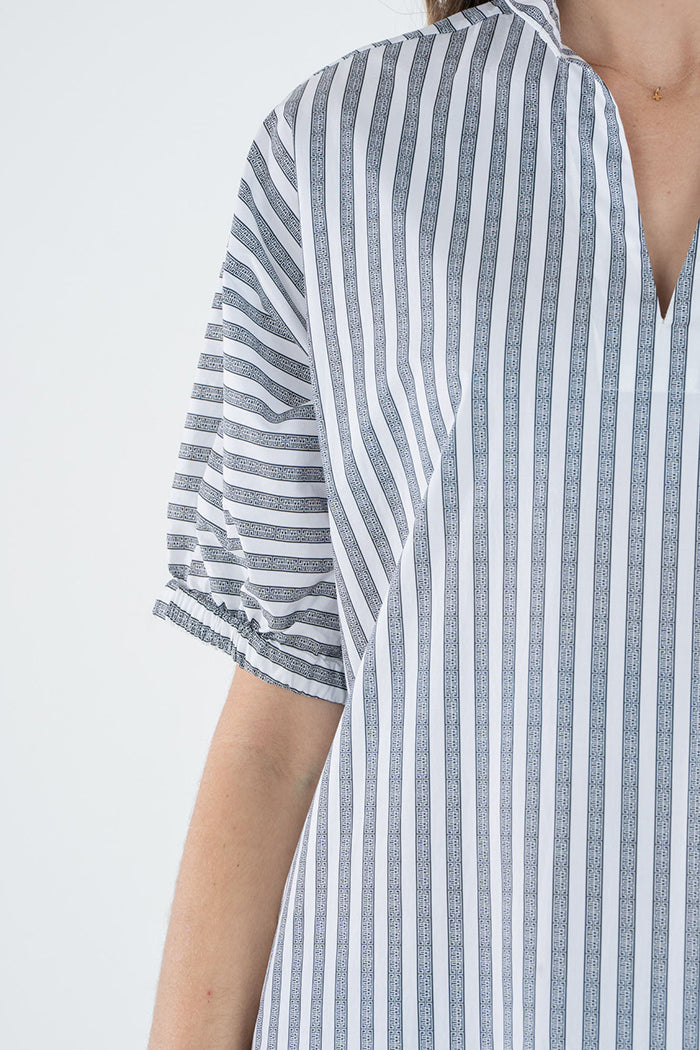 Casual V-Neck Striped Dress