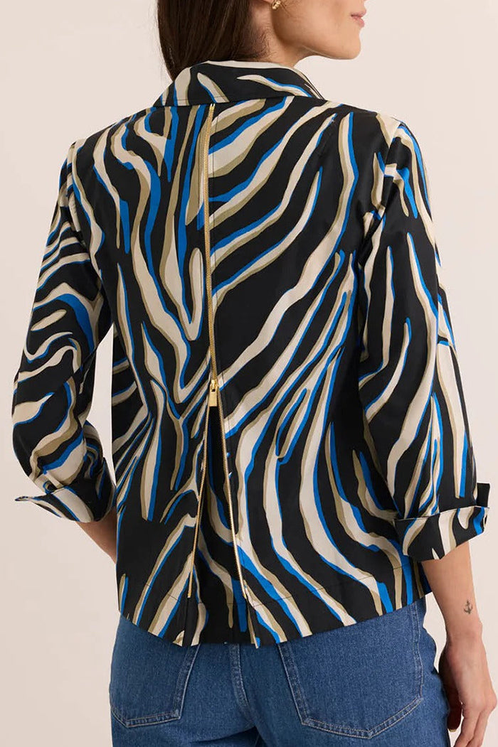 Casual 3/4 Sleeve Abstract Print Top