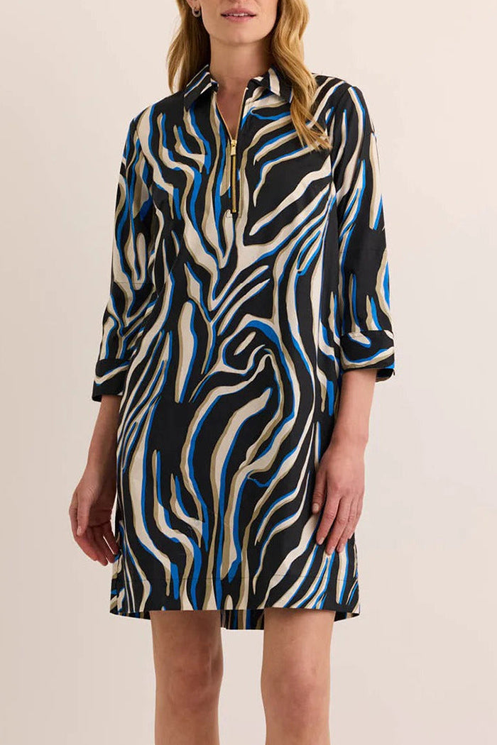 Casual 3/4 Sleeve Abstract Print Dress