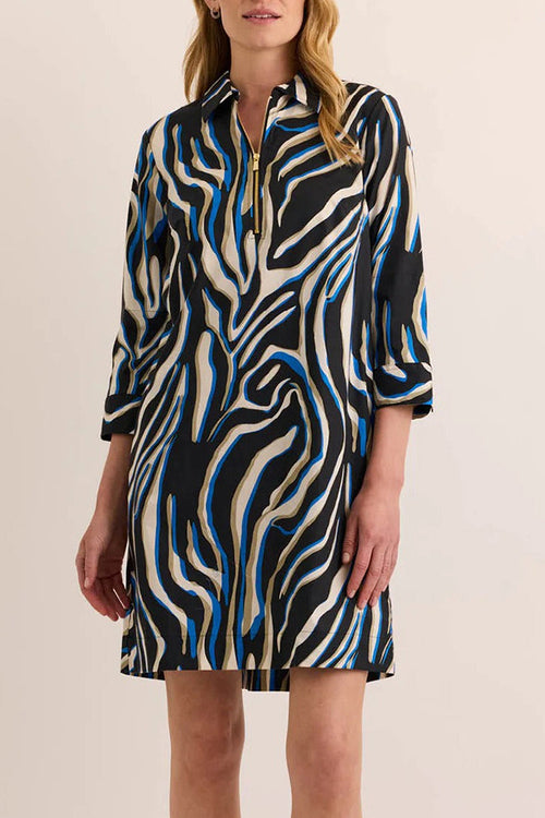 Casual 3/4 Sleeve Abstract Print Dress