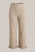 Straight Leg Ruffle Hem Pants