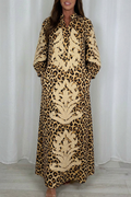 Casual Leopard Print Maxi Dress
