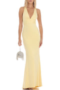 Yellow Front Twist Maxi Dress