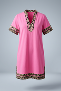 Leopard Contrast Pocket Dress