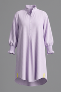 Ruffle Collar Smocked Sleeve Cuff Dress