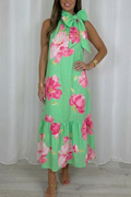 Casual Floral Print Maxi Dress