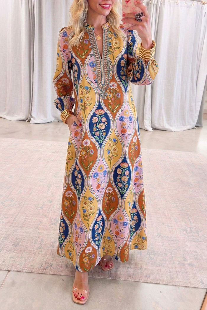 Casual Retro Print Dress