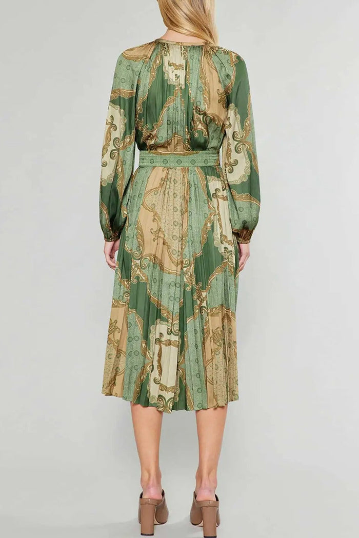 Casual Abstract Print Midi Dress