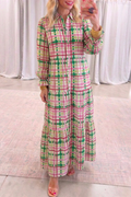 Casual Checkered Pattern Dress