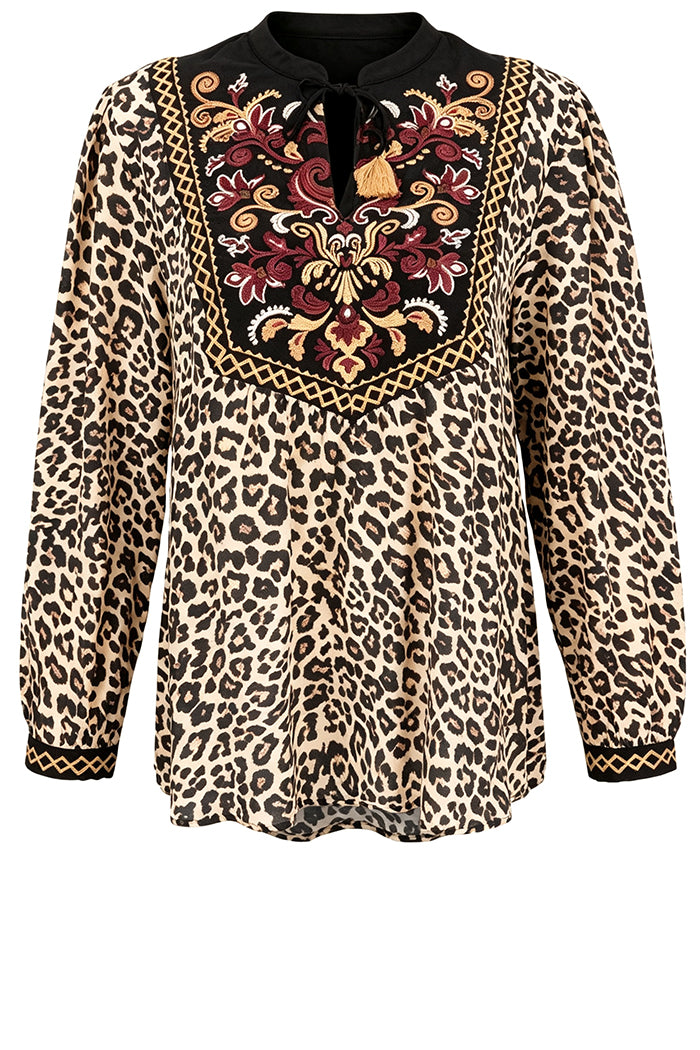 Vibrant Leopard Print Top