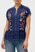 Scalloped Hem Lace Trim Top