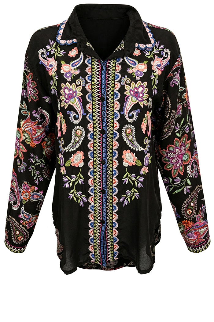 Paisley Floral Long Sleeve Top