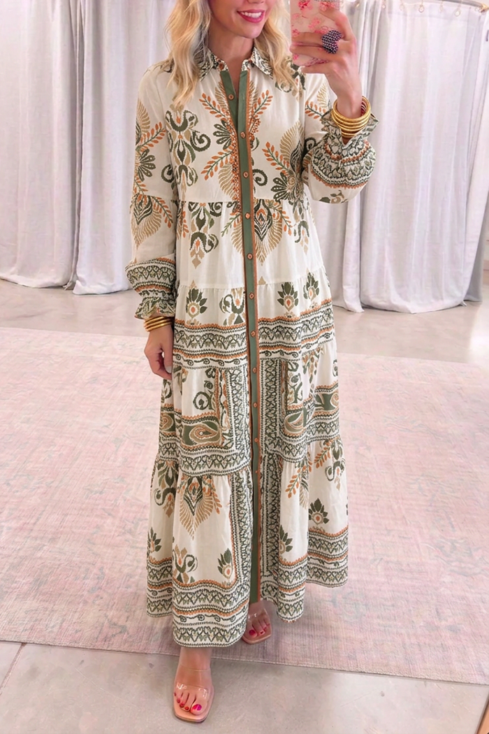 Casual Retro Pattern Dress