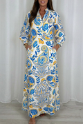 Casual V-Neck Paisley Print Maxi Dress