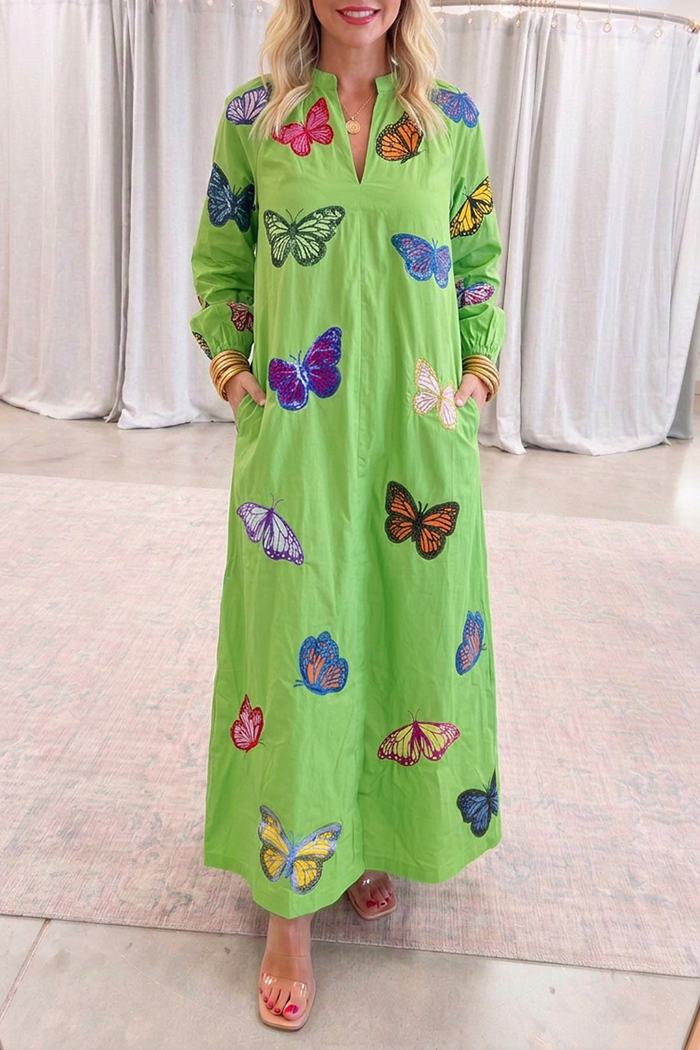 Casual  Butterfly Pattern Dress