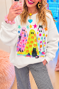 Casual Colorful Ghost Pattern Sweatshirt
