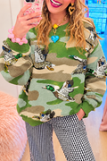 Casual Animal Pattern Sequin Sweatshirt