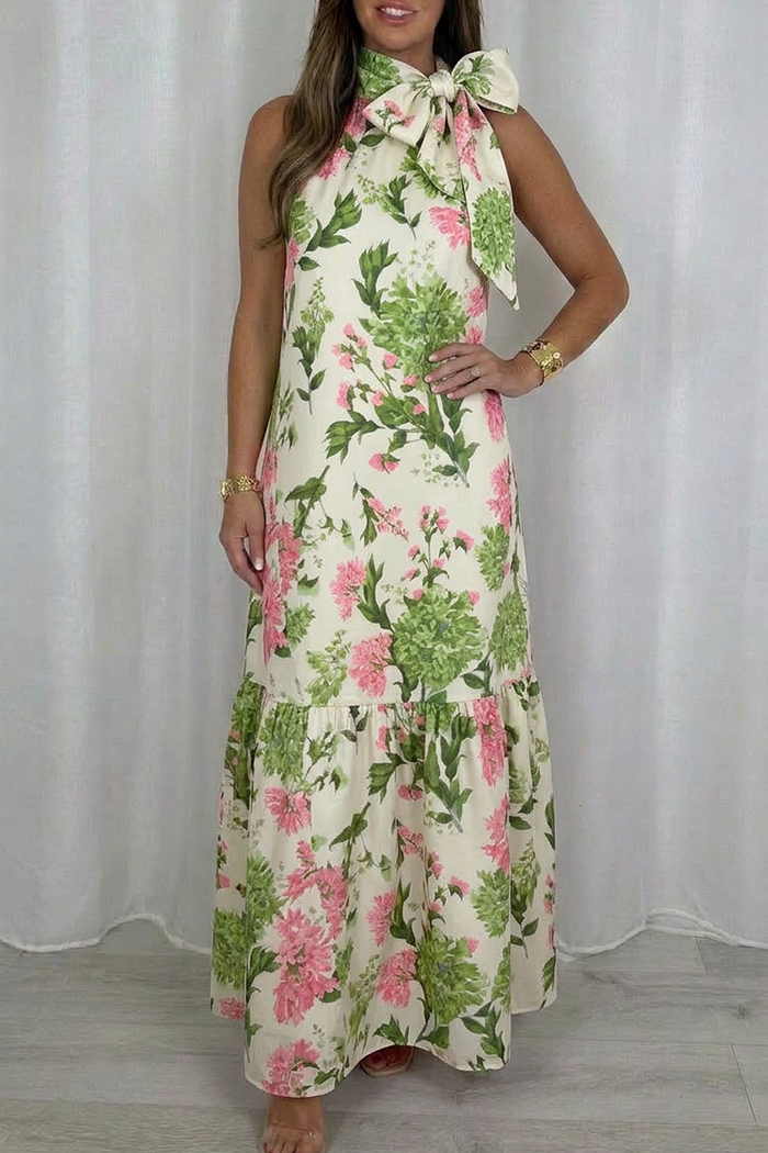 Casual Floral Print Maxi Dress