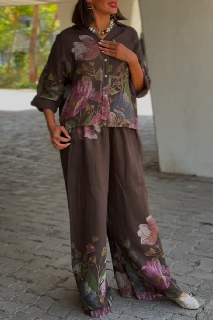 Casual Floral Print Set
