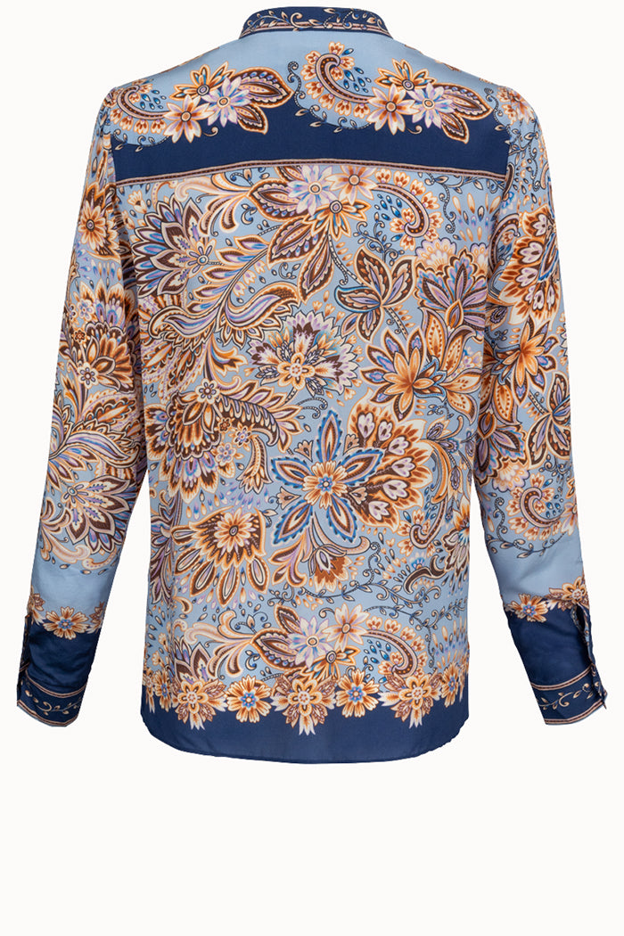 Vintage Border Floral Western Top