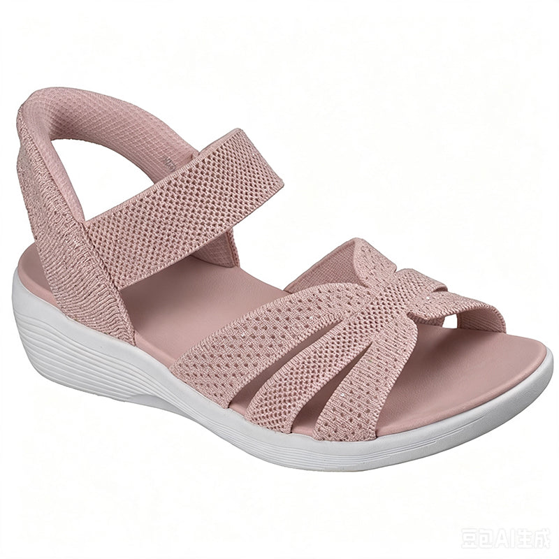 Sparkling Knit Wedge Slip-On Sandals