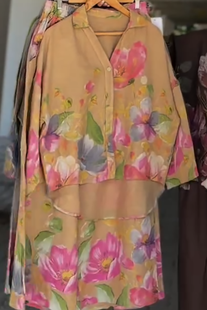 Casual Floral Print Set