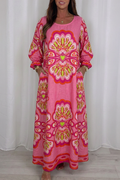 Casual Floral Print Pocket Maxi Dress