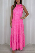 Casual Leopard Print Maxi Dress
