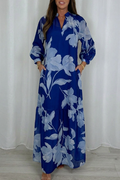 Casual V-Neck Floral Maxi Dress