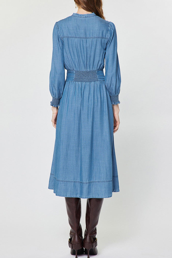Casual V-Neck Denim Dress