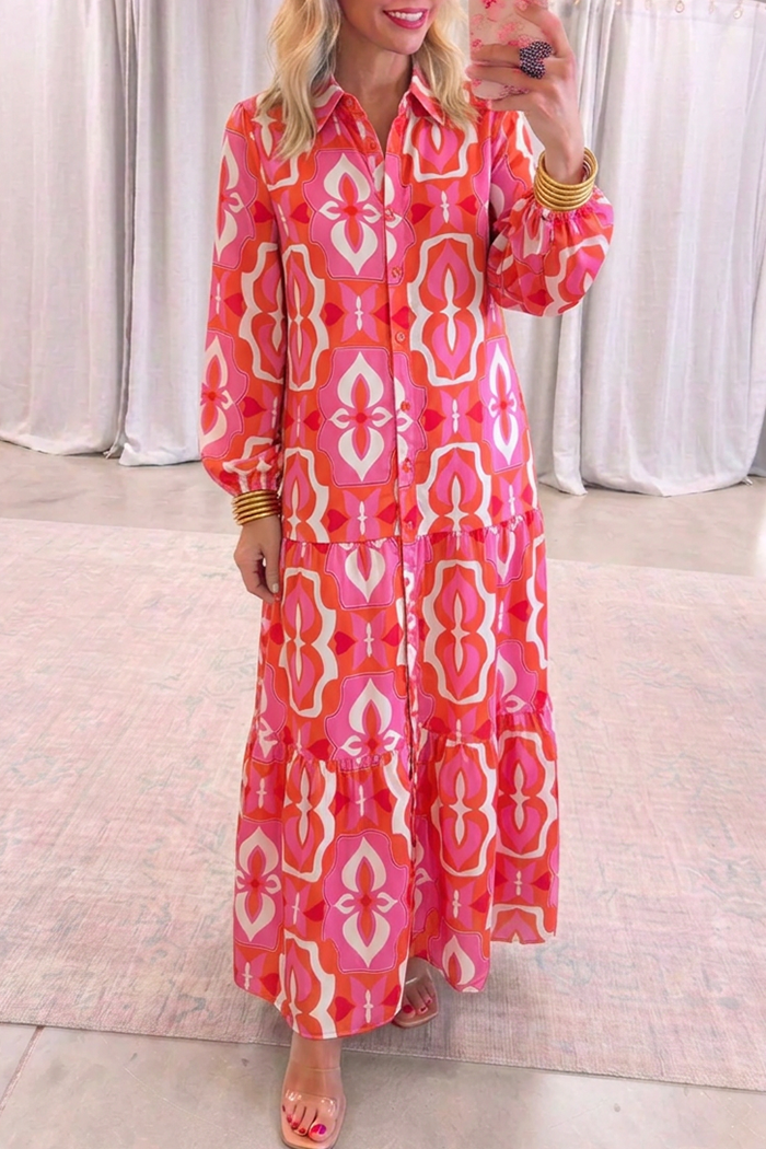 Casual Retro Print Dress