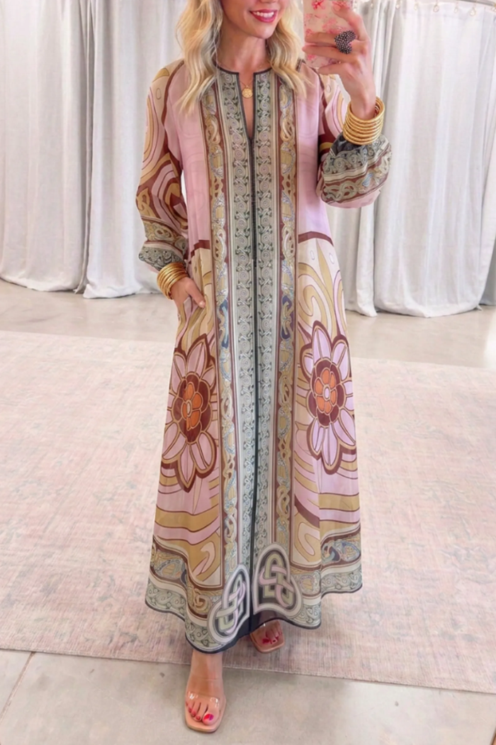 Casual Retro Print Dress