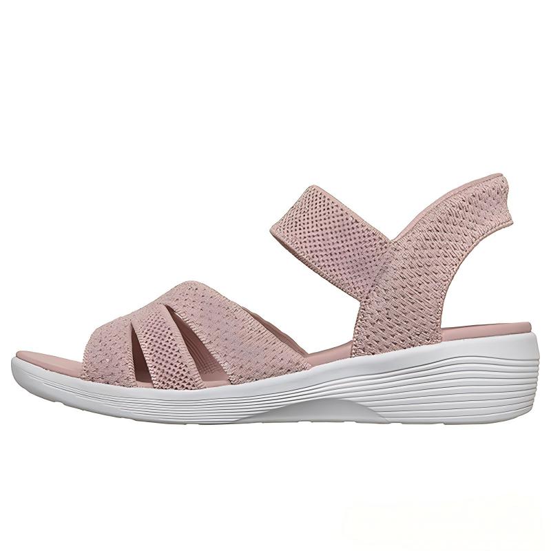 Sparkling Knit Wedge Slip-On Sandals