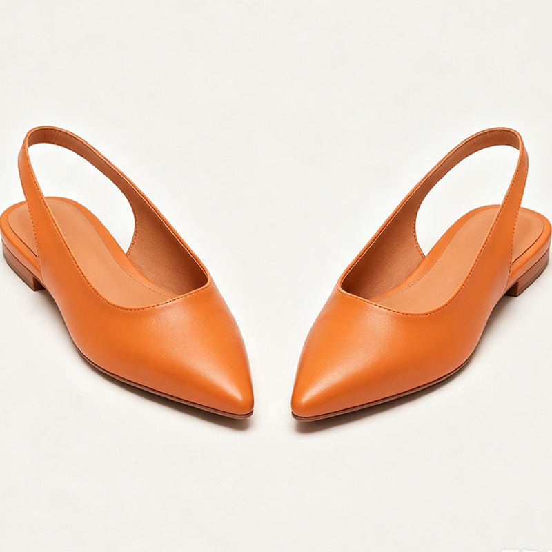 Pointed Toe Slingback Flat Shoes