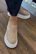 Casual Camel Suede Platform Loafer