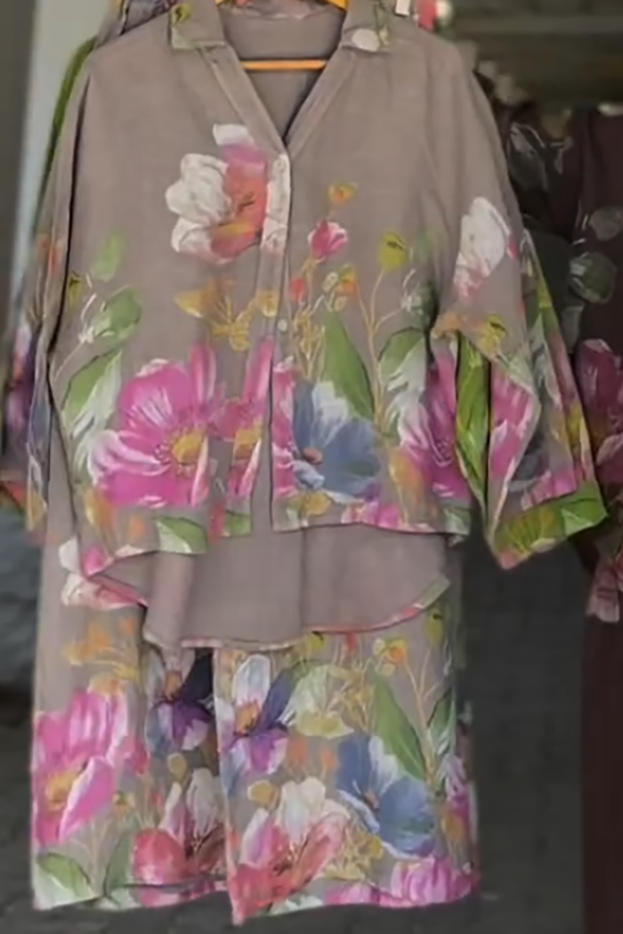 Casual Floral Print Set