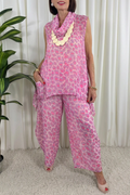 Casual Leopard Print Pocket Set