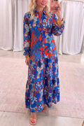 Tropical Prints Tiered Hem Maxi Dress