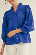 Casual Ruffles Collar Puff SleeveTop