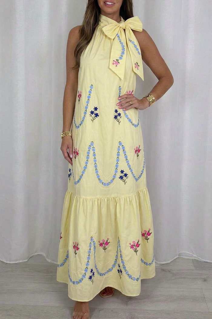 Casual Floral Print Maxi Dress