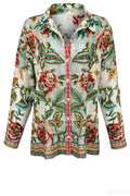 Vibrant Floral Button Up Shirt Top